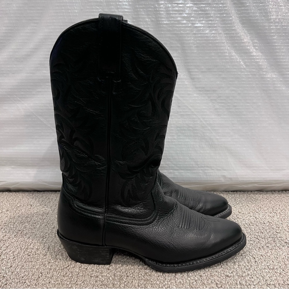 Ariat  Heritage R Toe Black Leather Cowboy Boots Western 10002218 Men Sz 8.5 EE,